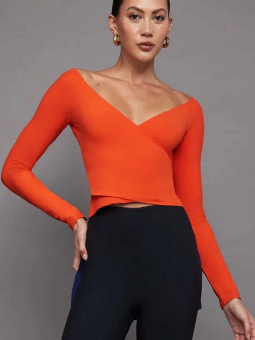 Carbon38 Long Sleeve Wrap Top in the color Melt medium